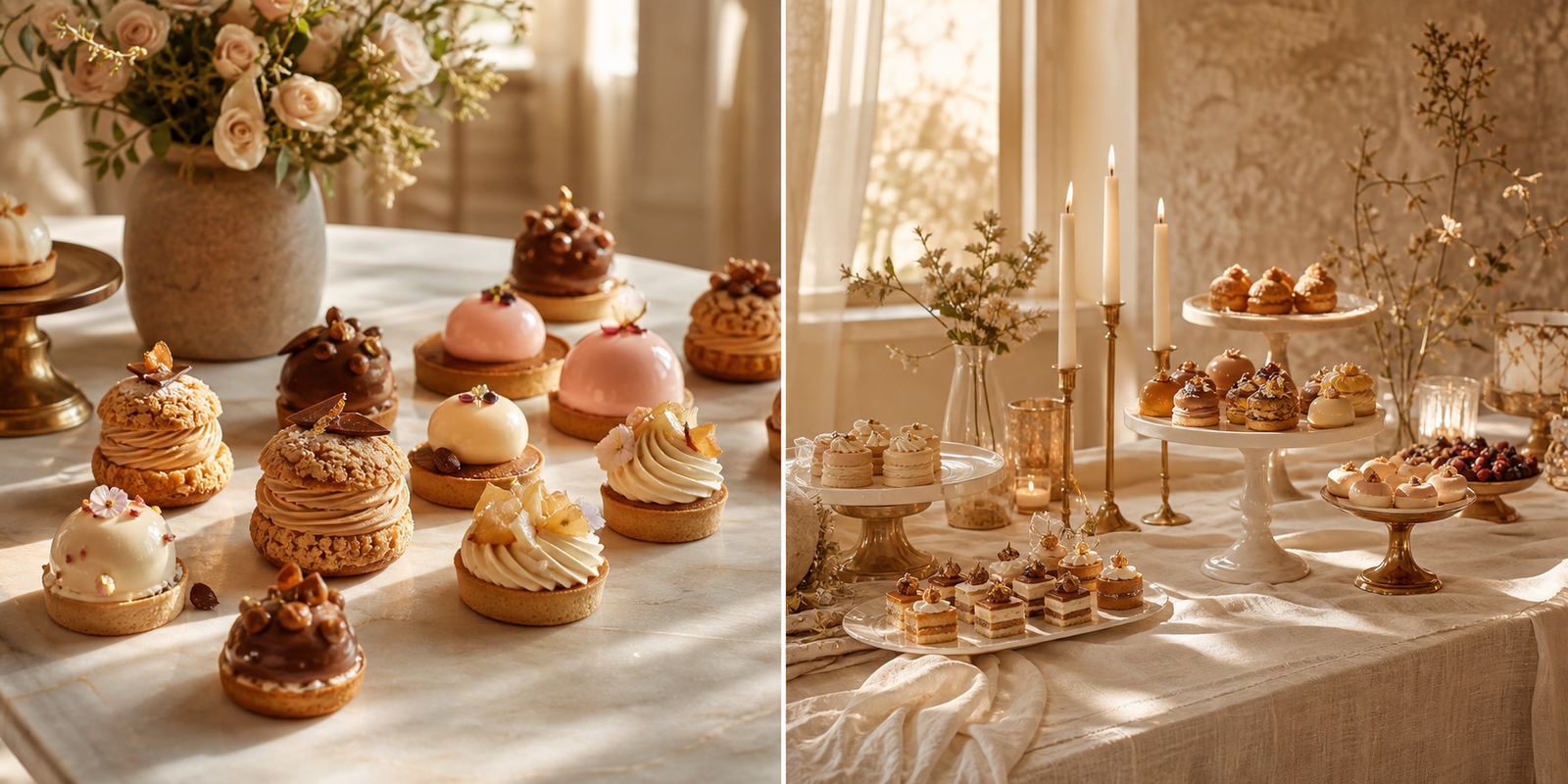 Handcrafted choux pastries and petite tartlets